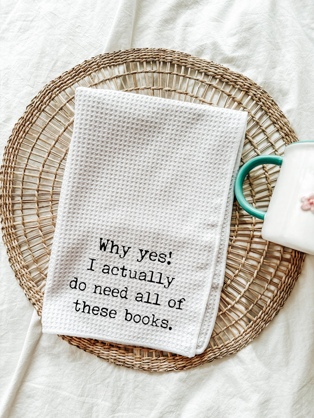 Why Yes Book Tea Towel